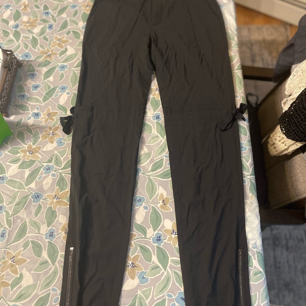RED Valentino Black Women’s Straight Slim with Zipper Ankles